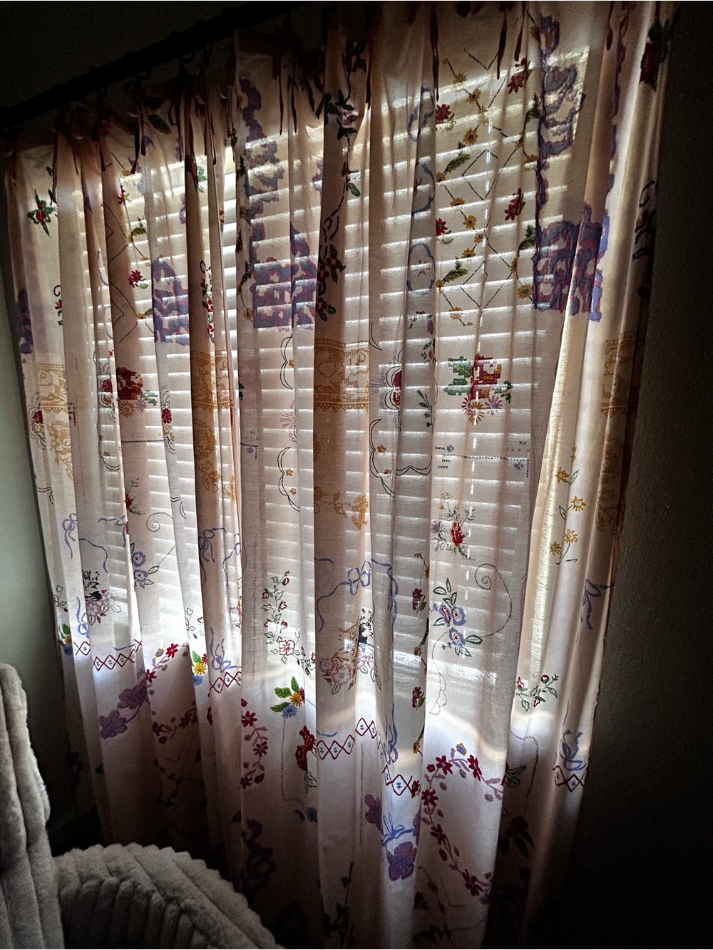 Urban Outfitters Vintage inspired Floral Sheer Curtain Panels Pair